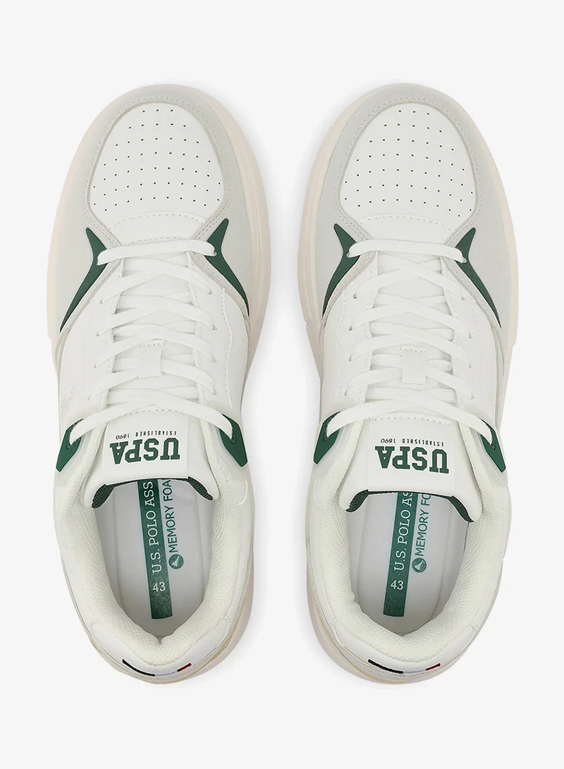 U.S. Polo Assn. white Men's White Low-Top Canvas Sneakers - Iconic Branding for a Clean Look for Men | Best Price UAE